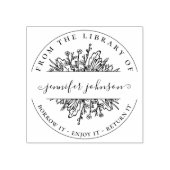 Tampons Encreurs Élégants Fleurs sauvages Botaniques De La Biblioth (Impression)