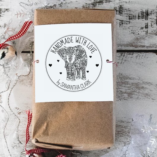 Tampons Encreurs Eléphant Indien, Personnalisé Fait À La Main Avec