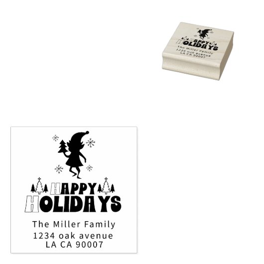 Tampons Encreurs Elf retro Joyeux Noël (Tamponné)