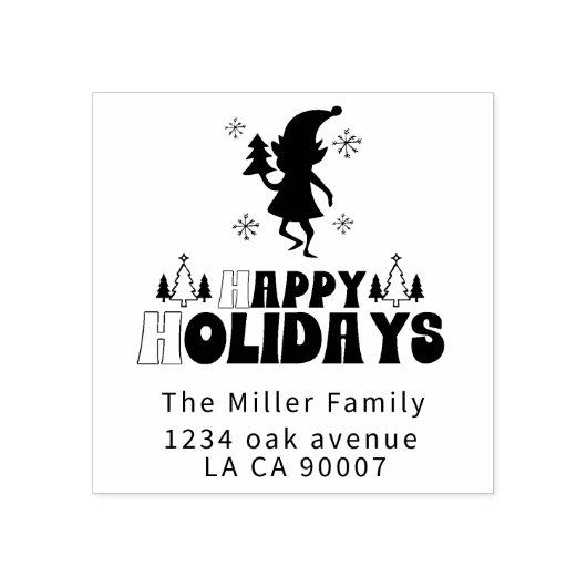 Tampons Encreurs Elf retro Joyeux Noël (Impression)