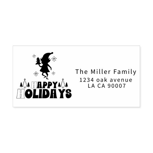 Tampons Encreurs Elf retro Joyeux Noël (Impression)