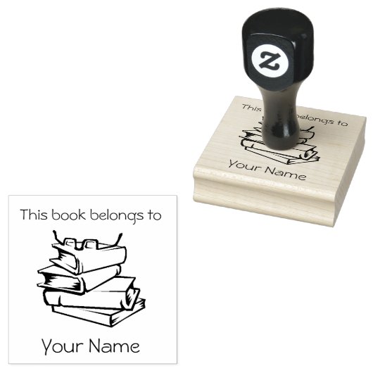 Tampons Encreurs Emballage de livres LivrePlaque Design Timbre en b (Tamponné)