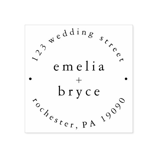 Tampons Encreurs EMELIA Monogramme Boho Mariage simple Timbres en c (Impression)