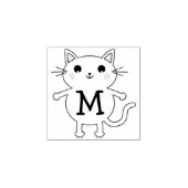 Tampons Encreurs Enfants Kitty Chat Cute Monogramme initial (Impression)