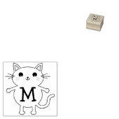 Tampons Encreurs Enfants Kitty Chat Cute Monogramme initial (Tamponné)