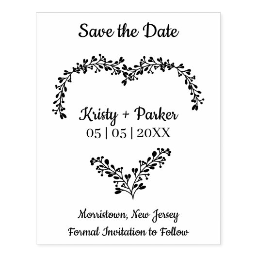 Tampons Encreurs Enregistrer la date Citer Coeur et Mariage Fleur s (Impression)