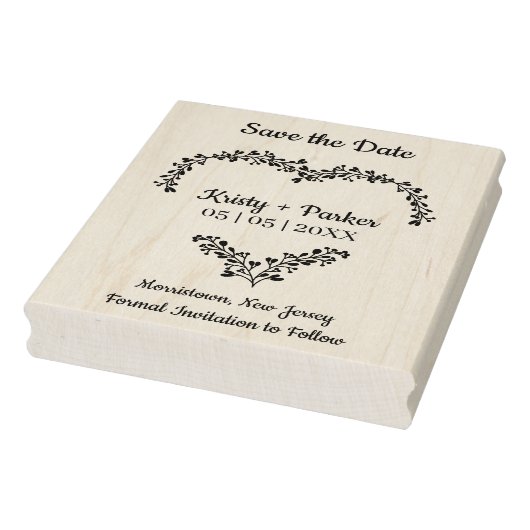 Tampons Encreurs Enregistrer la date Citer Coeur et Mariage Fleur s (Tampon)