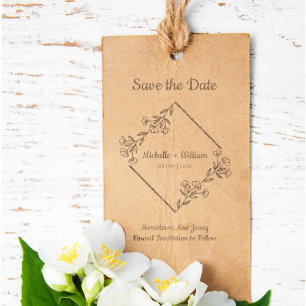Tampons Encreurs Enregistrer la date du devis Diamant et Mariage Fl