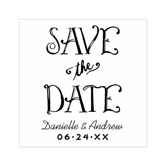 Tampons Encreurs Enregistrer la date manuscrite Mariage de script M (Impression)