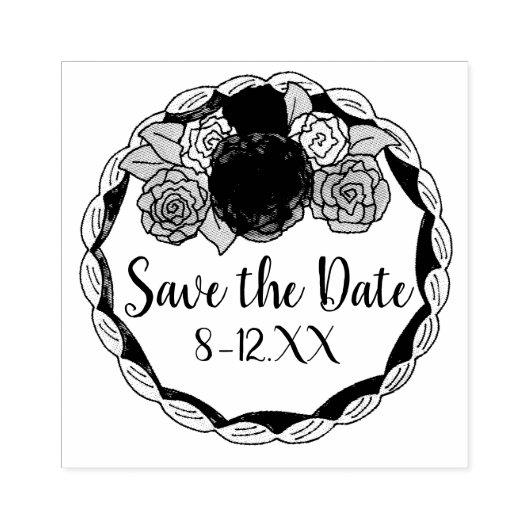 Tampons Encreurs Enregistrer la date Mariage Cake Love Timbre en ca (Impression)