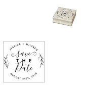 Tampons Encreurs Enregistrer La Date Modern Round Wreath & Rustic S (Tamponné)