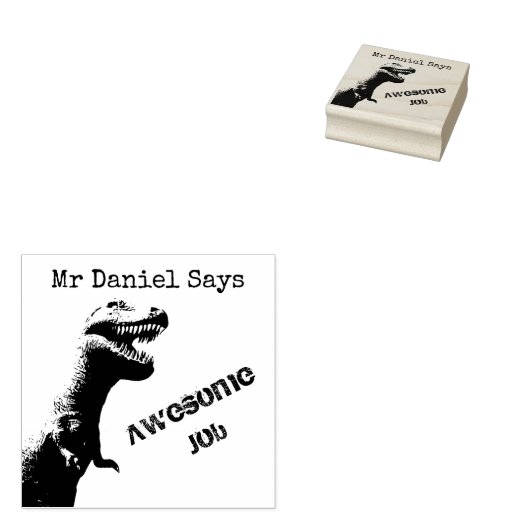 Tampons Encreurs Enseignants T-Rex personnalisés Un travail formida (Tamponné)