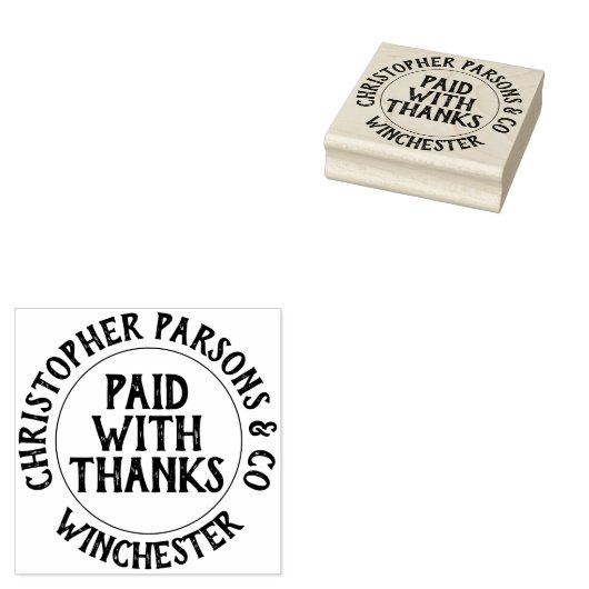 Tampons Encreurs Entreprise Payée Avec Merci Timbre En Caoutchouc (Tamponné)