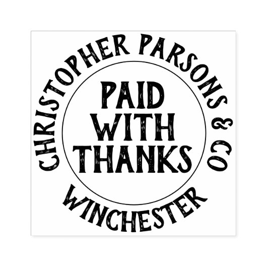 Tampons Encreurs Entreprise Payée Avec Merci Timbre En Caoutchouc (Impression)