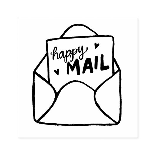 Tampons Encreurs Enveloppe Happy Mail timbre postal (Impression)