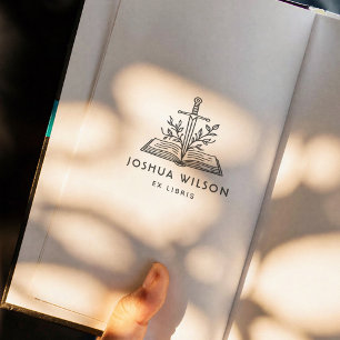 Tampons Encreurs Épée de fantaisie personnalisée Livre classique Ex