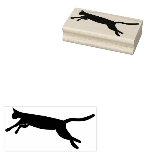Tampons Encreurs estampille d'art silhouette du chat sautant (Tamponné)