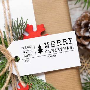 Tampons Encreurs Étiquette de cadeau de Noël faite avec amour