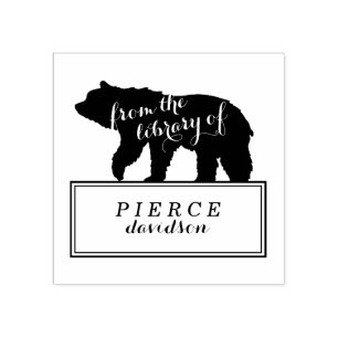 Tampons Encreurs Étiquette de livre pour enfants Ourse Rustique