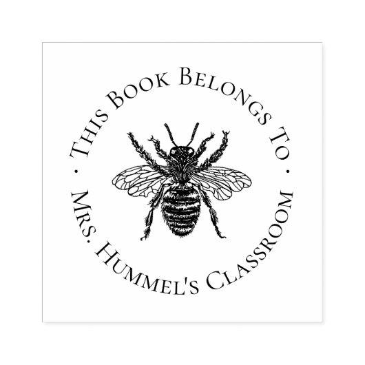 Tampons Encreurs Étiquette de livre pour enseignant de abeille vint (Impression)
