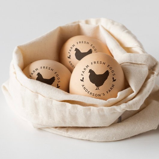 Tampons Encreurs Étiquette D'Oeufs Frais De Ferme Poulet Pour Les A