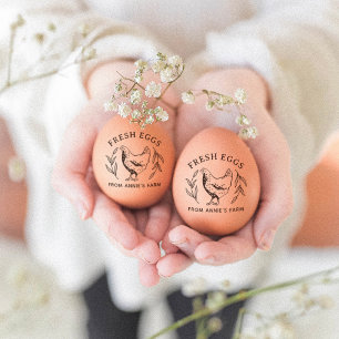 Tampons Encreurs Étiquette D'Oeufs Frais De Ferme Poulet Pour Les A