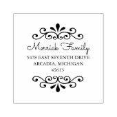 Tampons Encreurs Étiquette en caoutchouc d'adresse de retour ronde  (Impression)