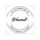 Tampons Encreurs Étiquette en caoutchouc de retour de script rétro (Impression)