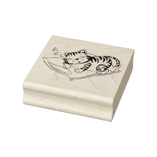 Tampons Encreurs Étiquette en caoutchouc pour chats couchés (Tampon)