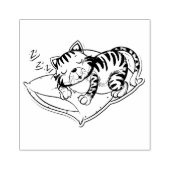 Tampons Encreurs Étiquette en caoutchouc pour chats couchés (Impression)