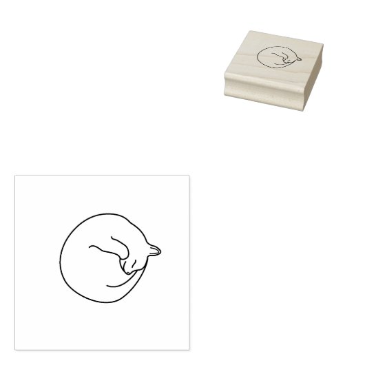 Tampons Encreurs Étiquette en caoutchouc pour chats couchés (Tamponné)