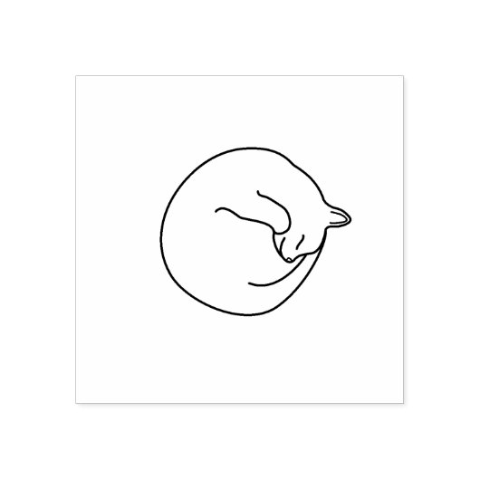 Tampons Encreurs Étiquette en caoutchouc pour chats couchés (Impression)