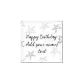 Tampons Encreurs Etoiles colorées heureux anniversaire ajouter nom  (Impression)