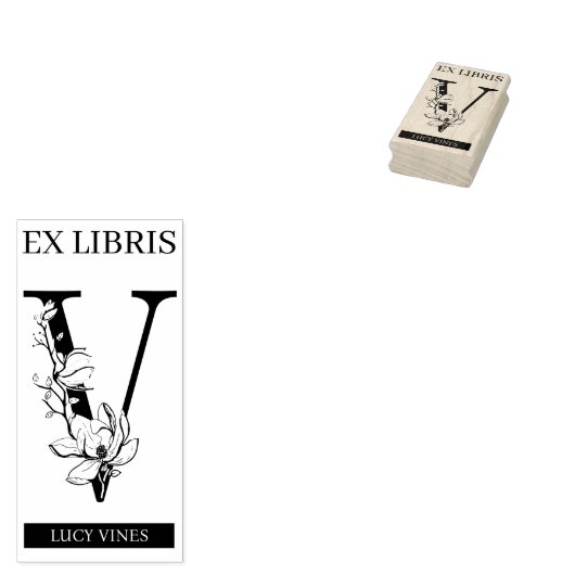 Tampons Encreurs EX librairies Librairie Librairie monogramme V (Tamponné)