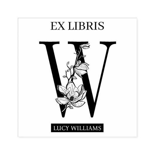 Tampons Encreurs EX librairies Librairie Librairie monogramme W (Impression)