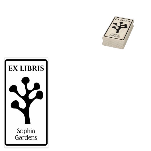 Tampons Encreurs Ex Libris Arbre Abstrait/Plante 01 (Tamponné)