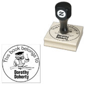 Tampons Encreurs Ex Libris avec le maître Owl | Personnalisable (Tamponné)