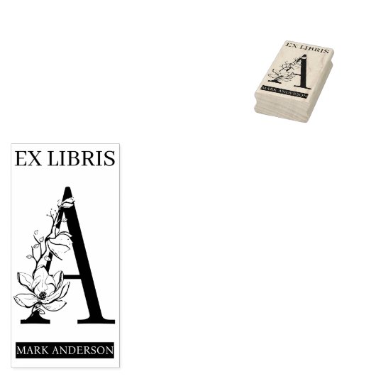 Tampons Encreurs EX libris Bibliothèque ex-libris monogramme A (Tamponné)