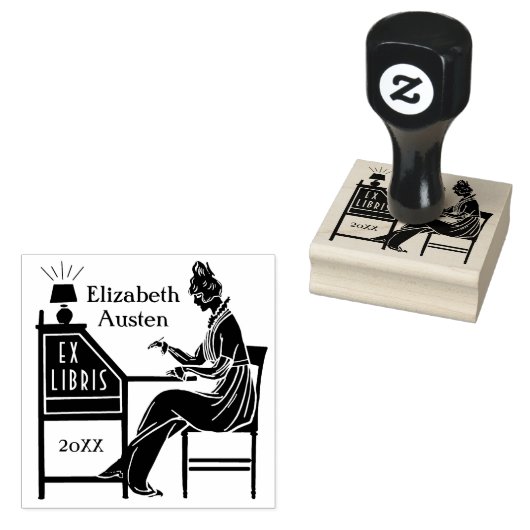 Tampons Encreurs Ex Libris Boite Déco Lady Writing Desk Personnalis (Tamponné)