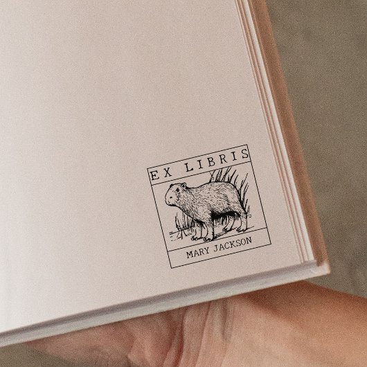 Tampons Encreurs Ex Libris, Capybara Book
