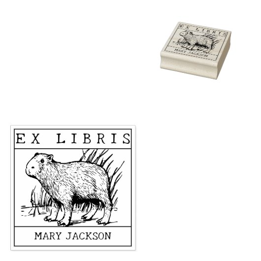 Tampons Encreurs Ex Libris, Capybara Book (Tamponné)