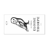 Tampons Encreurs Ex-libris Chouette Vintage & Initiales Bookplate (Impression)
