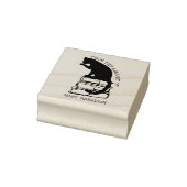 Tampons Encreurs Ex-libris de chat de bibliothèque moderne  (Tampon)