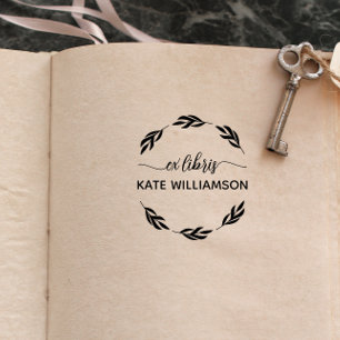 Tampons Encreurs Ex libris de couronne botanique ronde