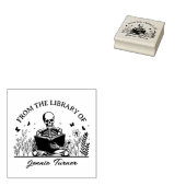 Tampons Encreurs Ex-libris de crâne floral moderne de la bibliothèq (Tamponné)