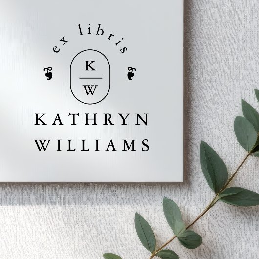 Tampons Encreurs Ex-libris de livre monogramme Fleuron Moderne