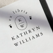 Tampons Encreurs Ex-libris de livre monogramme Fleuron Moderne Plaq