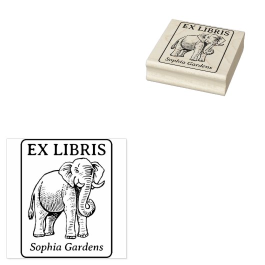 Tampons Encreurs Ex Libris - Eléphant indien (Tamponné)