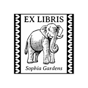 Tampons Encreurs Ex Libris - Elephant Indien - Bordé