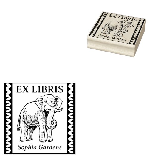 Tampons Encreurs Ex Libris - Elephant Indien - Bordé (Tamponné)
